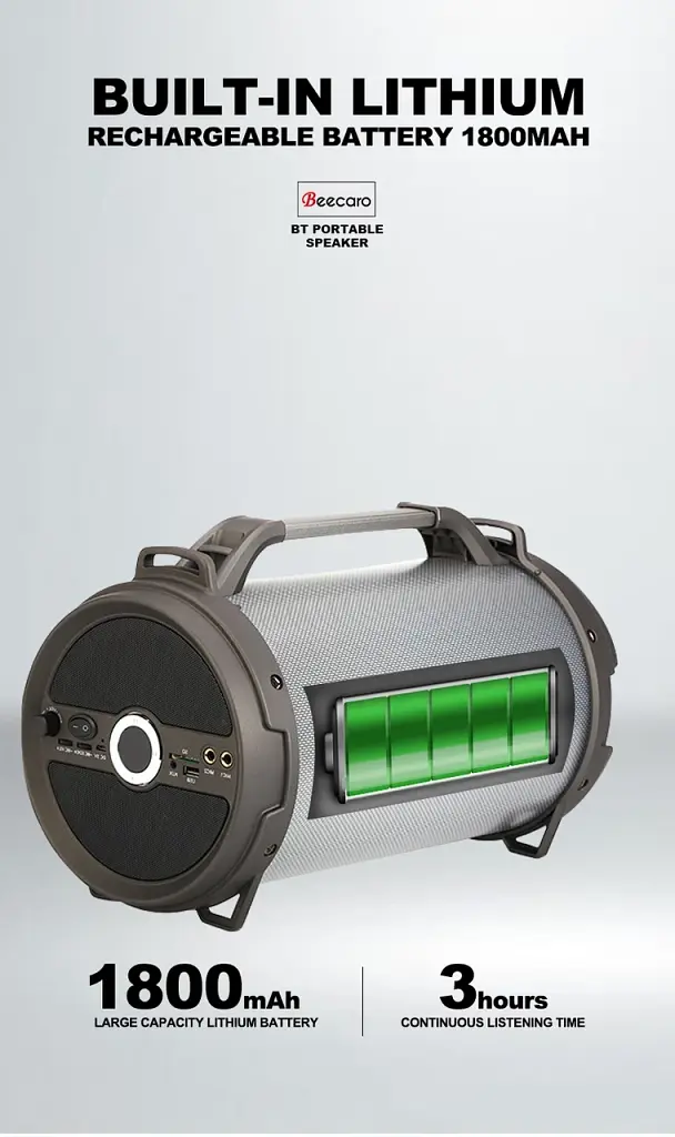 Колонка бездротова Beecaro RX28 18 Ватів RGB підсвітка ФМ-радіо - фото 7