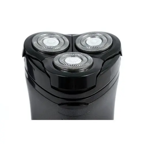 Электробритва Новый Харьков НХ-8507 Лидер-Q Black, 6W, роторная, сухое бритье, 3 головки для бритья, двойные лезвия, плавающая конструкция ножей, повторение контуров лица, питание аккумуляторный Li-ion, триммер для висков - фото 3