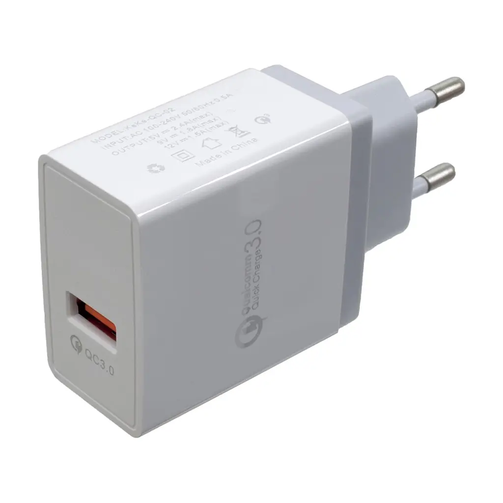 Зарядний пристрій Patron USB QC3.0 2.4A white (PN-QC3-220V-W)