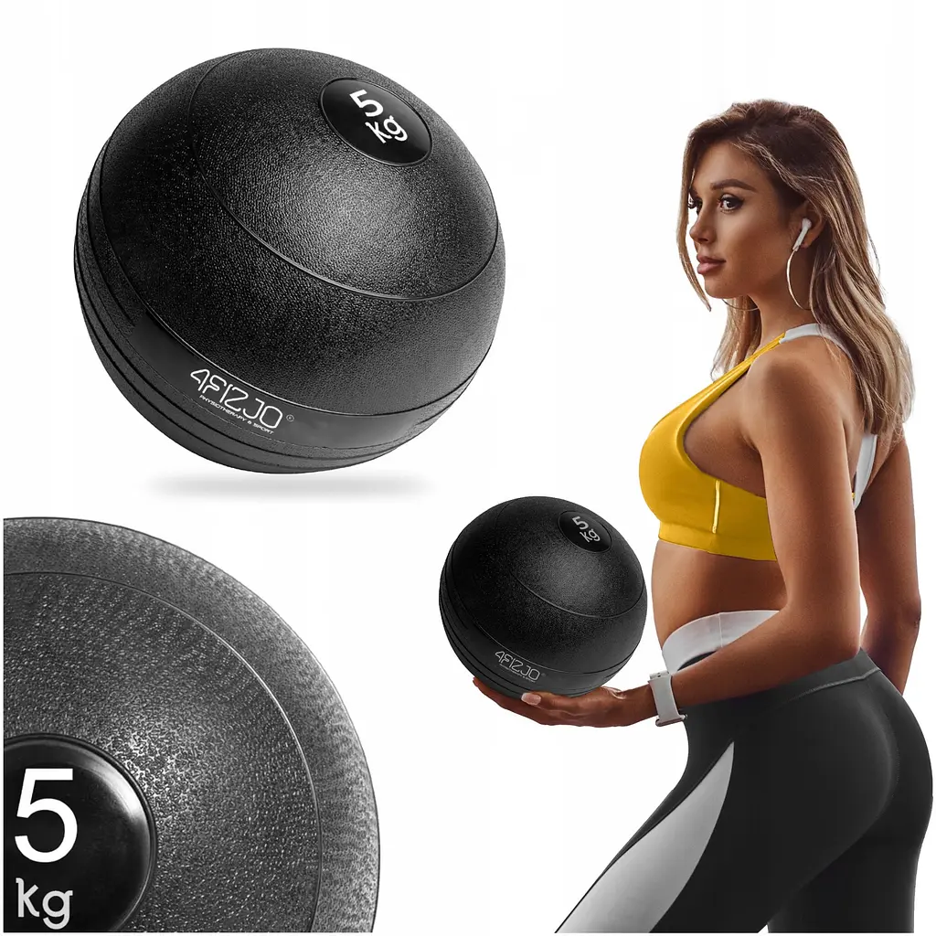 Слембол (медичний м'яч) для кросфіту 4FIZJO Slam Ball 5 кг Black (P-5907739315427) - фото 13