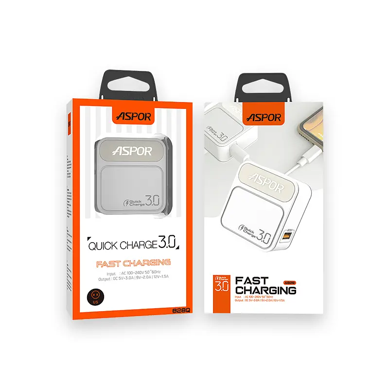 Мережевий зарядний пристрій Aspor A828 Fast Charger (18W QC3.0 1USB/3A)- білий - фото 4