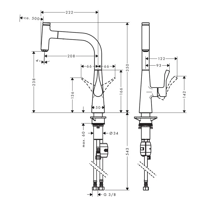 Змішувач для кухні Hansgrohe Metris Select 240 14857000 Хром - фото 2