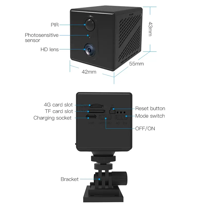 4G мини камера под СИМ карту Nectronix CB75B, с разрешением записи 448х256, аккумулятор 3000мАч (101106) - фото 7