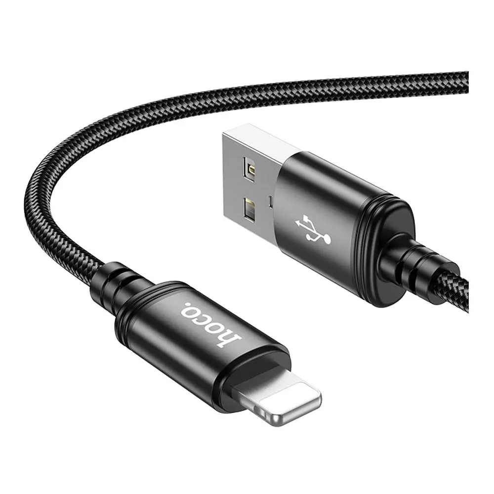 Кабель синхронізації Hoco X89 Wind USB-A to Lightning 2.4A 2m Black (36893_3609479) - фото 2