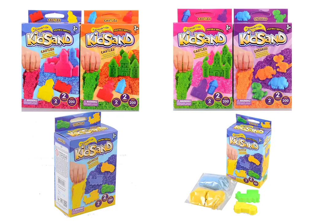 Набор творчества Кинетический песок Kidsand, коробка мини, 200 г, укр/рус, Danko Toys - фото 9