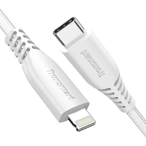 Кабель Tronsmart Type-C to Lightning 1.2m LCC06 Double Braided Nylon 4FT cable White - фото 2