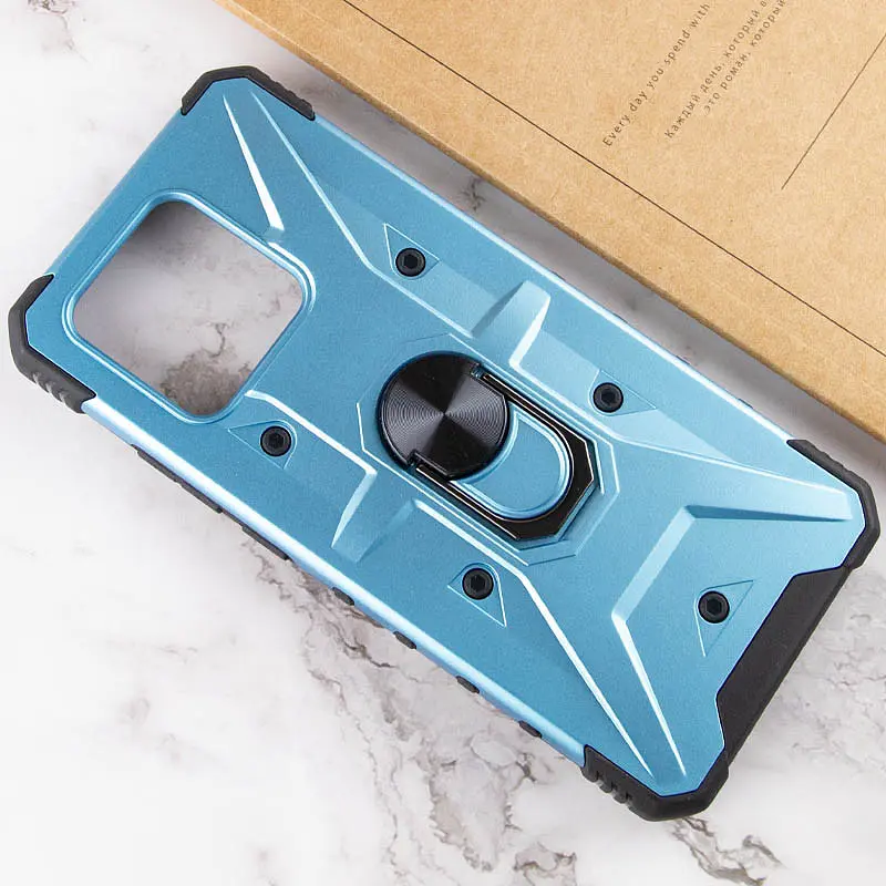 Ударостійкий чохол Pathfinder Ring для Xiaomi Redmi 10C / Poco C40 Блакитний / Light Blue - фото 4