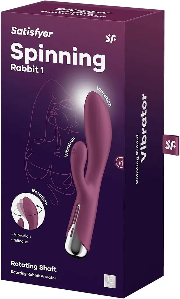 Вибратор-кролик Satisfyer Spinning Rabbit 1 20 см бордовый - фото 9