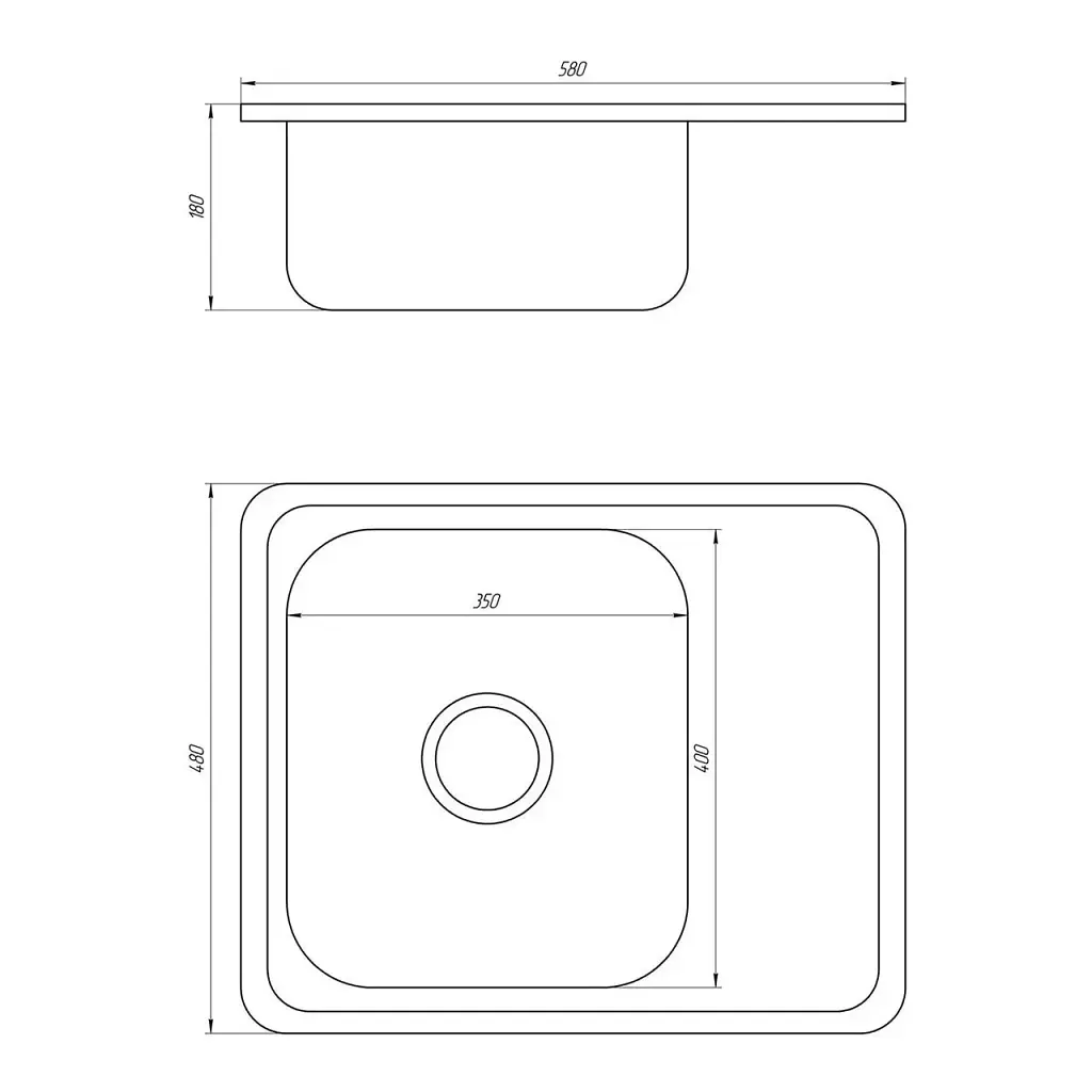 Мийка кухонна Kraft 5848 D Decor з сушаркою 580х480х180x0,8 мм Нержавіюча сталь 30412 - фото 2
