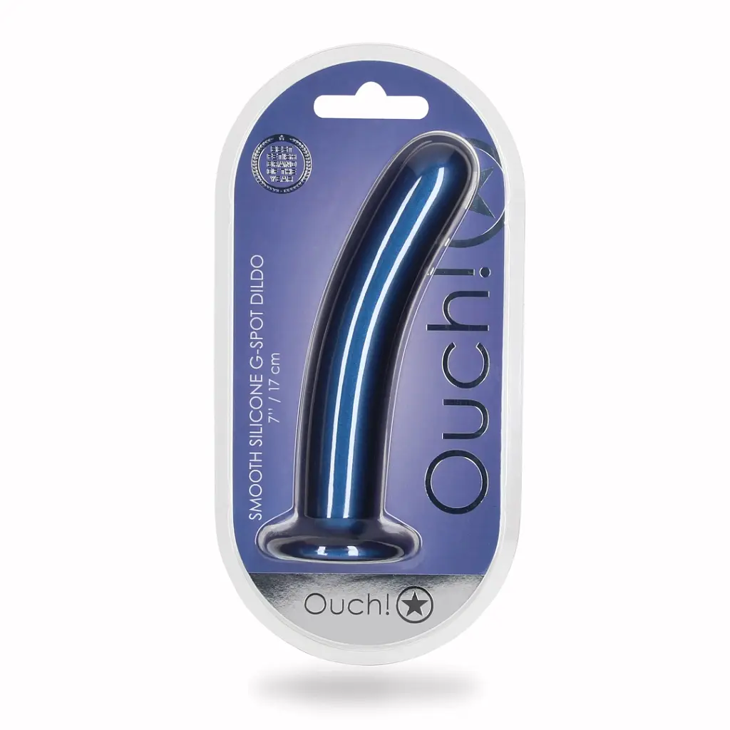 Фаллоимитатор Ouch! Smooth G-Spot Dildo 7apos;apos; 17.7 см (синий) - фото 7