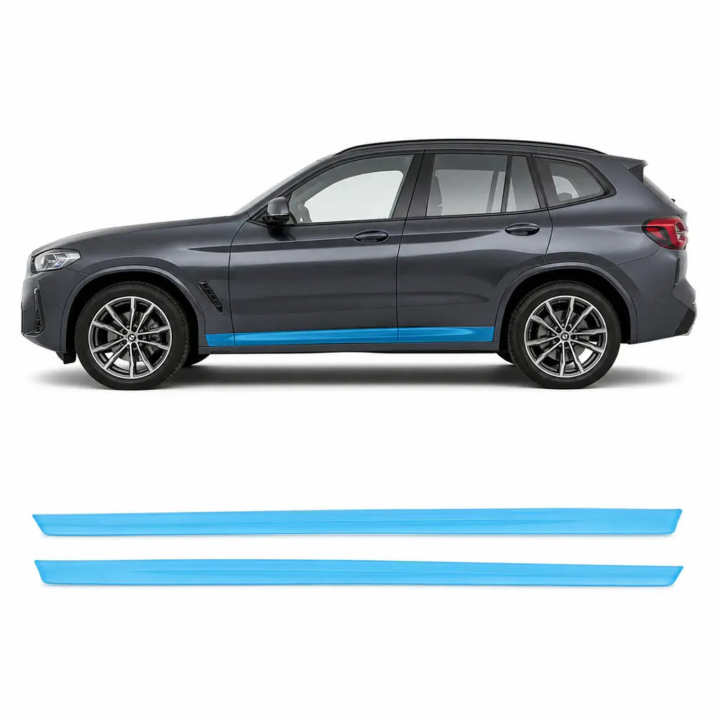 Антигравійна захисна бронеплівка за лекалами для BMW X3 G01 facelift 2021-2024 - нижня зона кузова та пороги