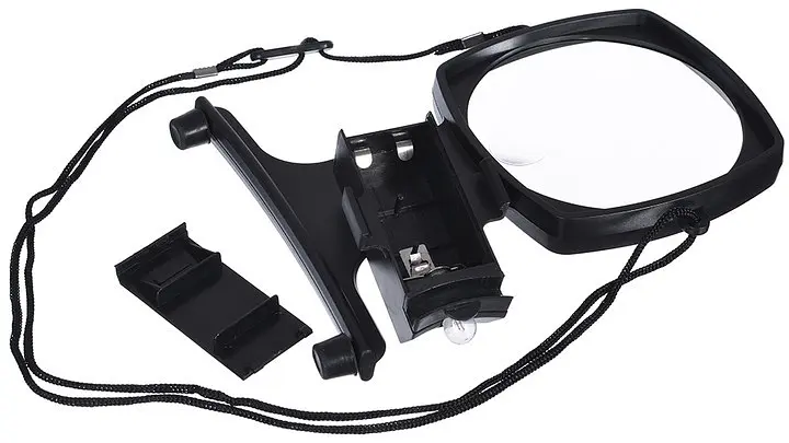 Лупа для вишивання MG11B-3 збільшення 2.5Х підсвітка діаметр 100 мм + 5Х - 25 мм - фото 2