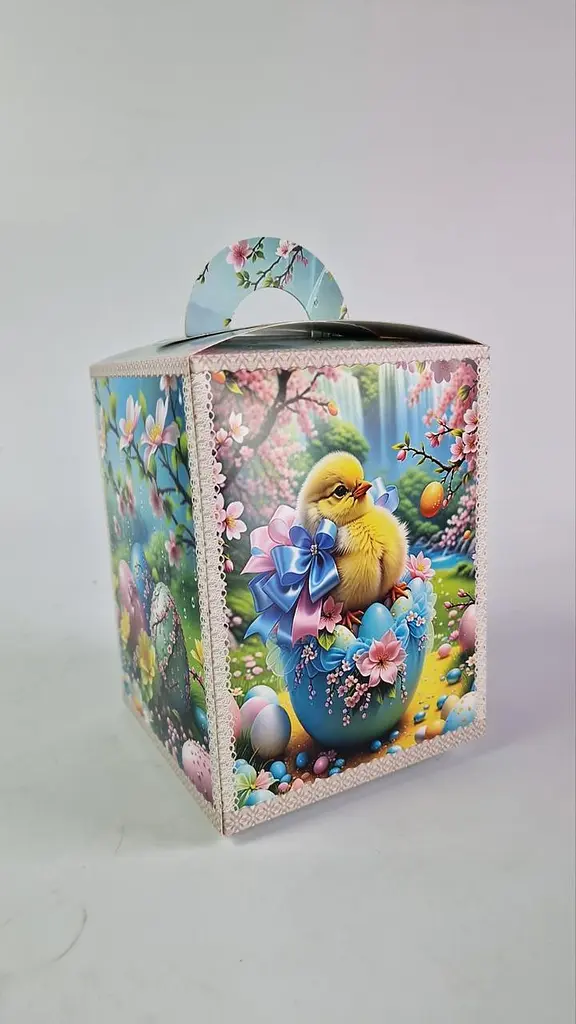 Подарункова коробка для великодньої паски з віконцем 400 грам 14x14x18.7 см - фото 7