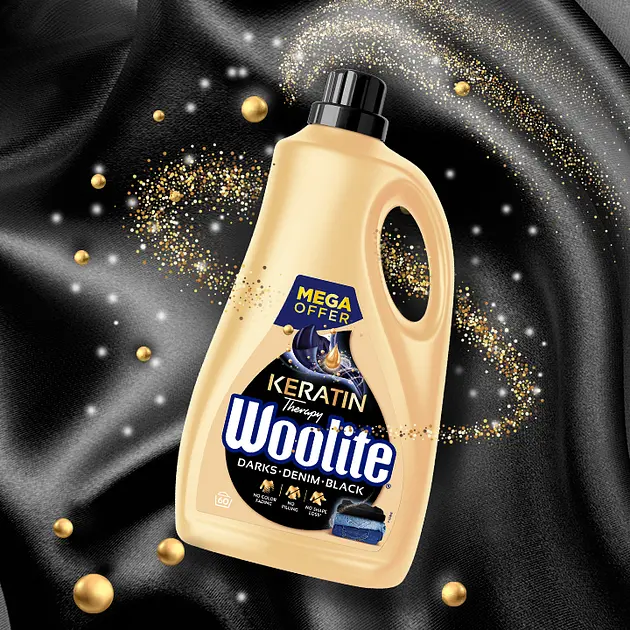 Засіб для прання рідкий Woolite для чорних та джинсових тканин з Кератином 3.6 л - фото 2