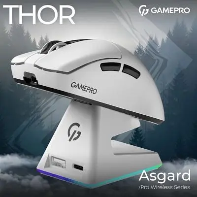 Компьютерная мышка GamePro Asgard Thor Wireless/Bluetooth/USB White (GM023W) - фото 5