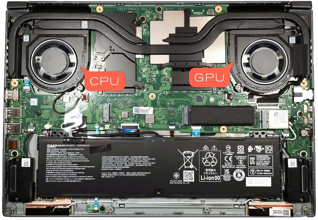 Вентилятор кулер для моделей ноутбука Acer Swift X SFX16-61G для CPU (23.KN8N7.002), 5V, 4pin - фото 3