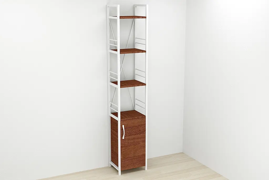 Этажерка 4/34 Ferrum-decor Серии Конект с тумбой 179x34x28 Белый ДСП Венге (FRD-105535) - фото 4