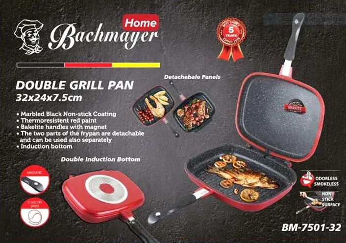 Сковорода гриль для стейков Bachmayer BM-7501-32 с гранитным покрытием. - фото 3