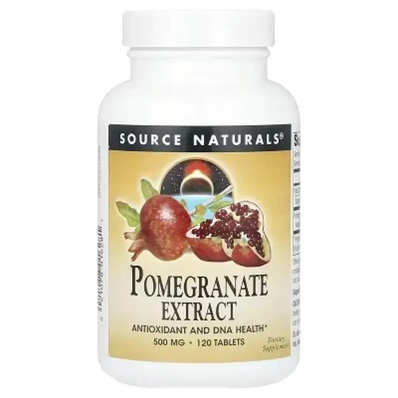 Трави Source Naturals Екстракт гранату, 500 мг, Pomegranate Extract, 120 таблеток (SNS-01628)