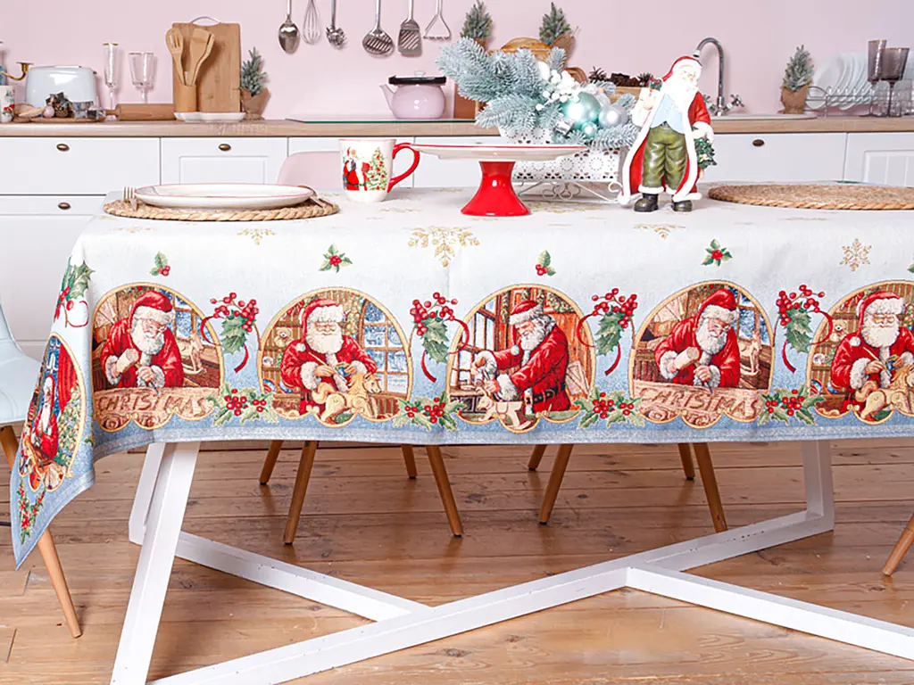 Скатертина Lefard Home Textile Hamlet гобеленова новорічна з люрексом 180х140 см (716-018) - фото 2