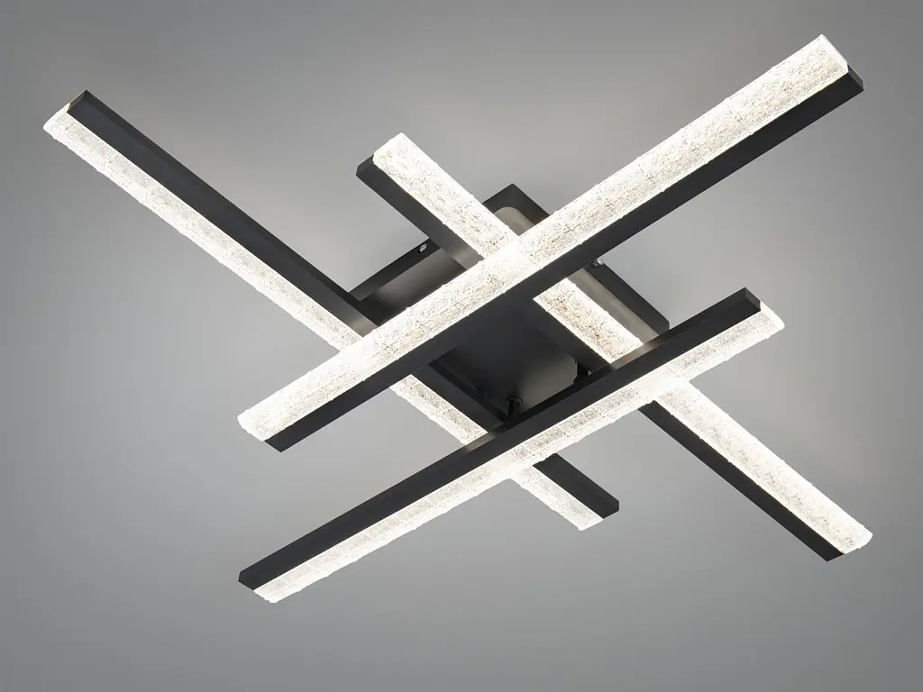 Стельова LED-люстра Diasha MX3068/4BK, геометрична перехресна, 80x80 см, 57 W - фото 4