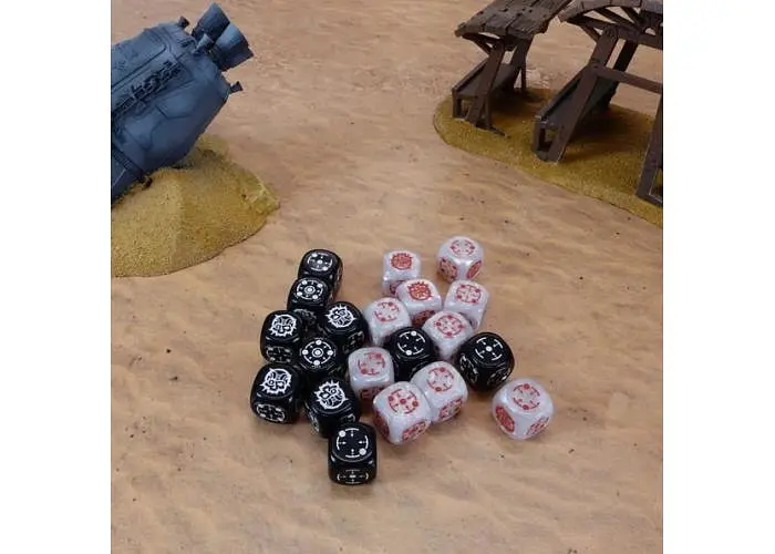 Набір кубиків Crosshairs Compact D6: Black&Pearl (20 шт.) (STCA05) - фото 4