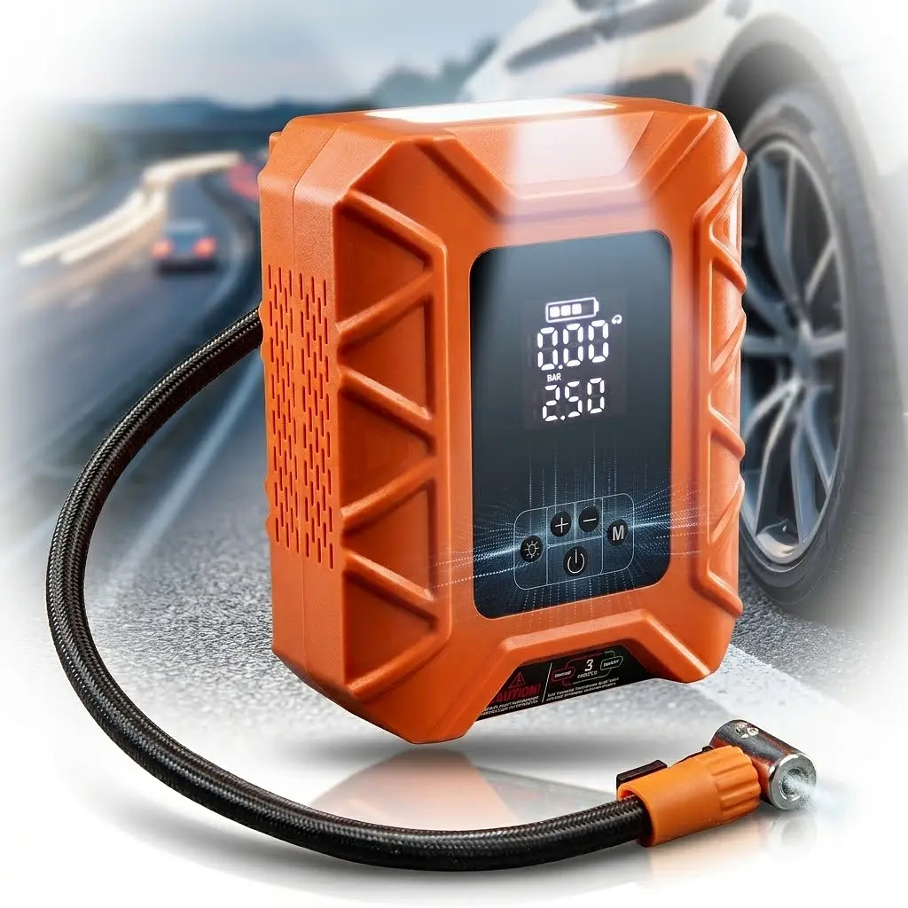 Автомобільний компресор Бустер Повербанк 4в1 14.8V 37.0wh 10000mAh Ліхтар (VC-345CL) - фото 5