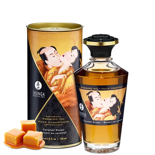 Зігрівальна масажна олія Shunga Aphrodisiac Warming Oil, 100 мл (карамель)