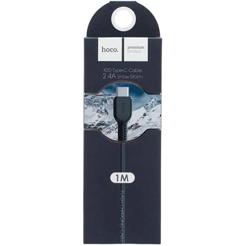 USB Cable Hoco X20 Flash Charged Type-C Black 1m - фото 2