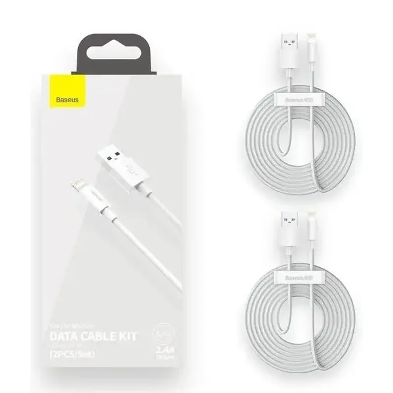 USB кабель Baseus Simple Wisdom iP 2.4A 1.5m TZCATLZJ-02 - фото 3