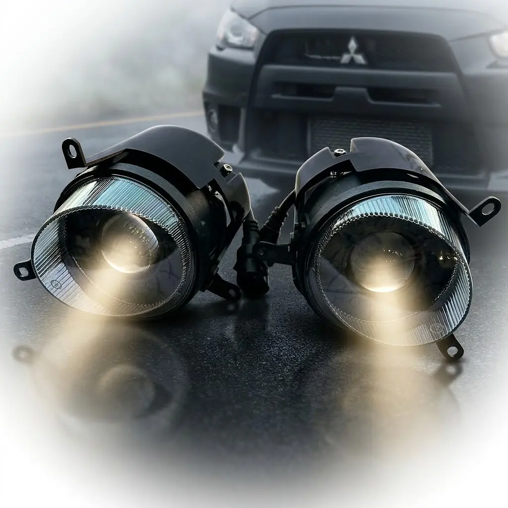 LED Протитуманні Фари Лінзовані 60W для Mitsubishi Lancer X 2007-2016 2 шт. (M11-FLOOD) - фото 2