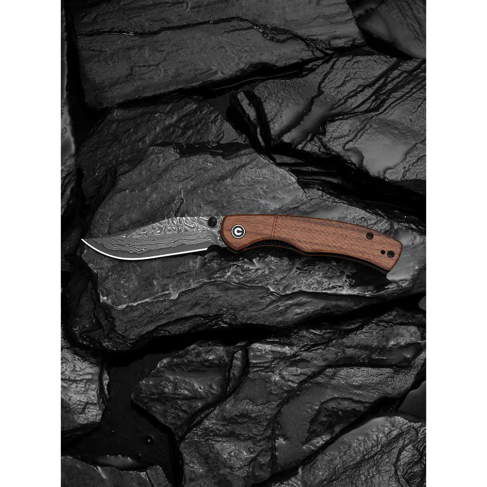 Ніж складаний кишеньковий Civivi Clingman (7.6 см) Damascus / Guibourtia Wood дерево - фото 9