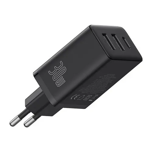 Сітчасте зарядне пристрій Baseus Cube Fast Charger 2U+C 30W EU чорний P10111402113-00 - фото 3