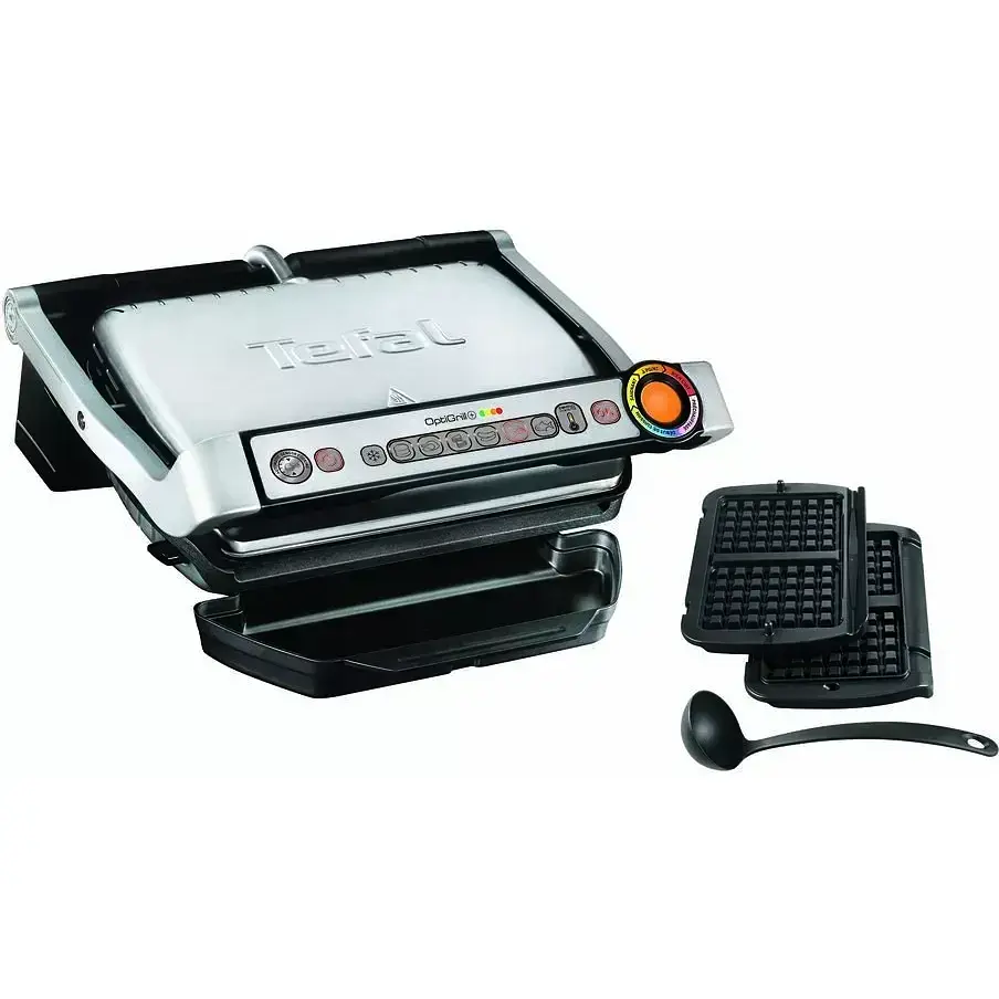 Гриль Tefal прижимной OptiGrill+ 2000 Вт температурных режимов 4 съемные пластины металл (GC716D12) - фото 2