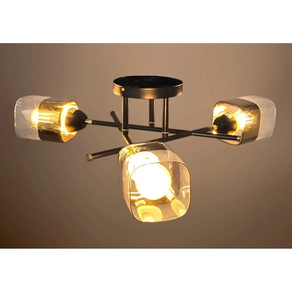 Мінімалістична люстра Brille BR-270S/3 E27 PB+BK - фото 2