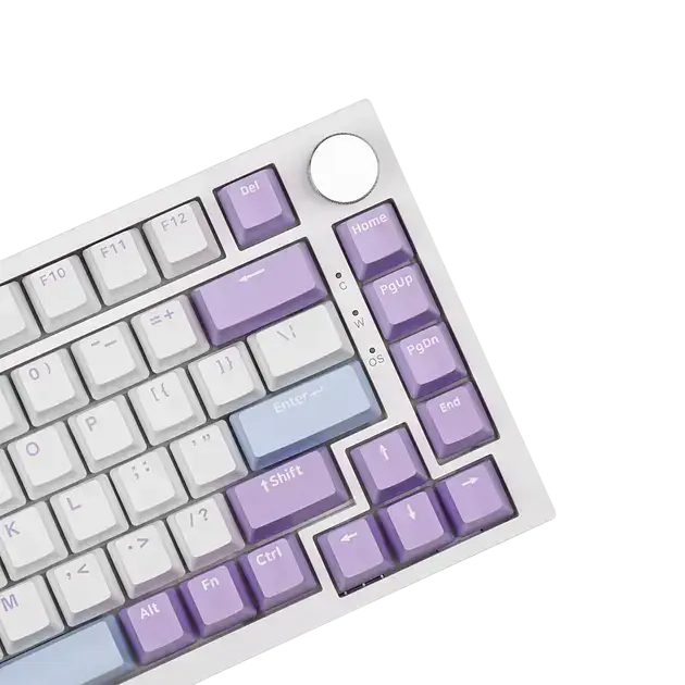 Ігрова механічна клавіатура Ajazz Ak820 / Дротове підключення / Sea Salt Switch / White Purple - фото 4