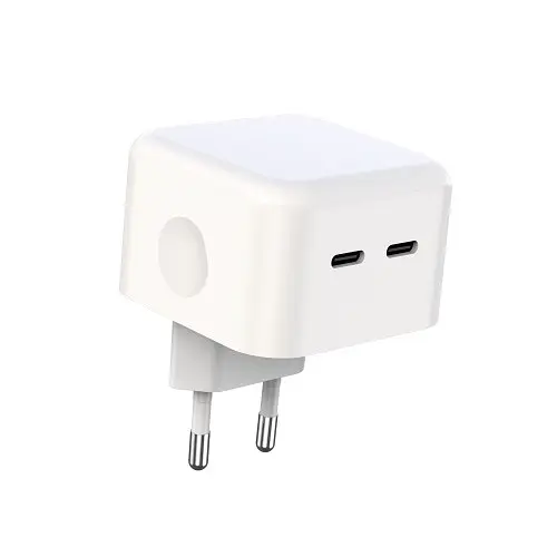 Мережевий зарядний пристрій XO L102 (EU) 35W dual Type-c port fast charger with lightning cable (NB113) - фото 5
