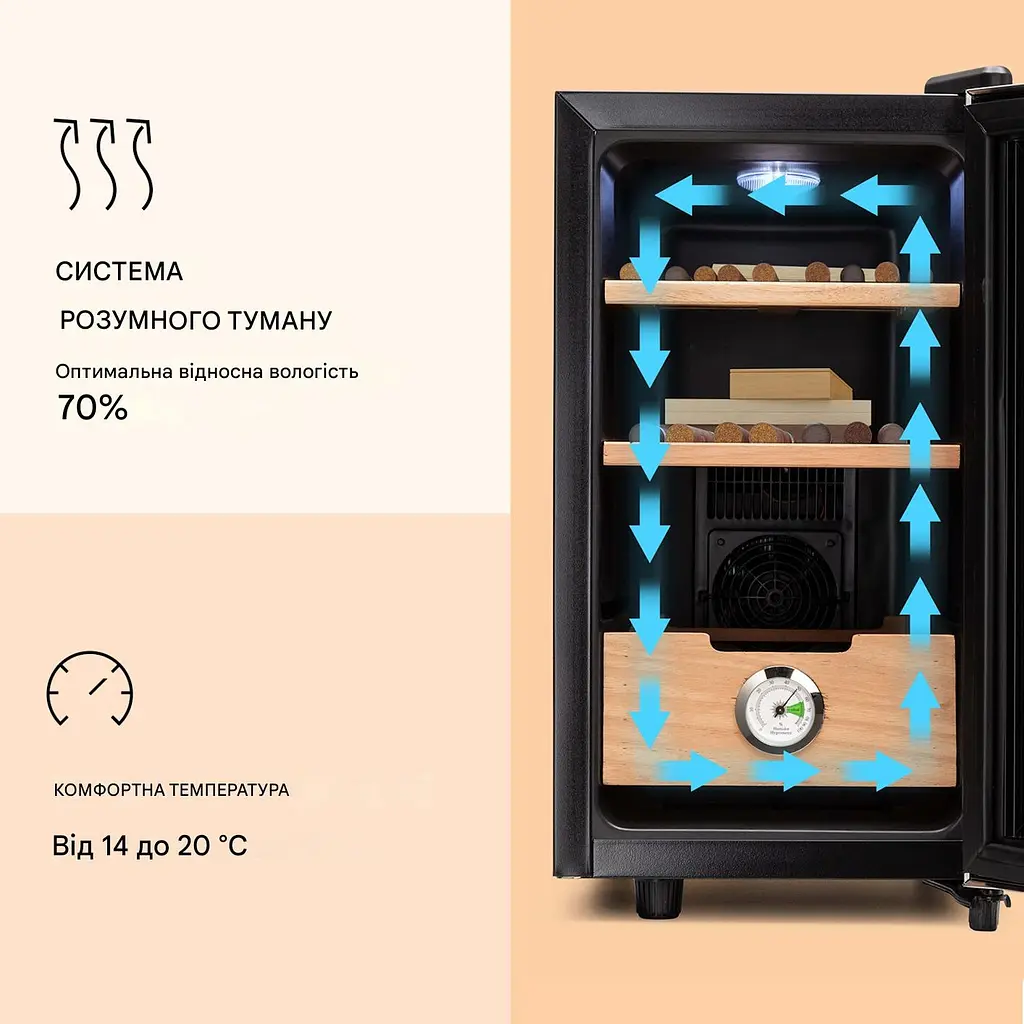 Хьюмидор для сигар Klarstein El Presidente 23л (10036107) - фото 2