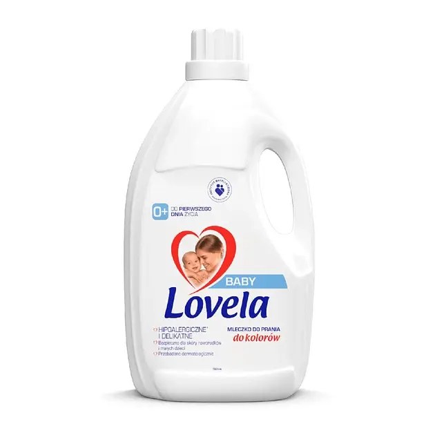 Гіпоалергенне молочко Lovela Baby 0+ для прання кольорового дитячого одягу та білизни, 2,9 л