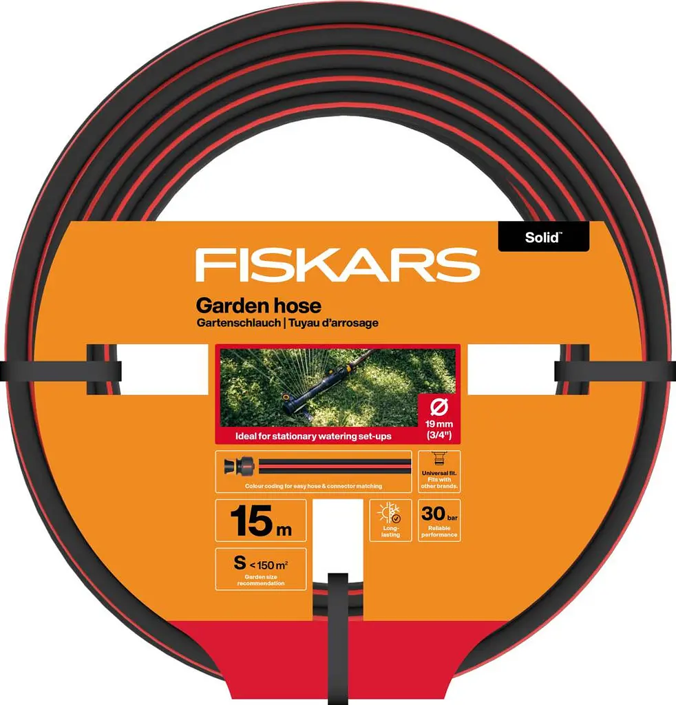 Шланг садовий Fiskars Solid 19 мм (3/4") 15 м (1076061)