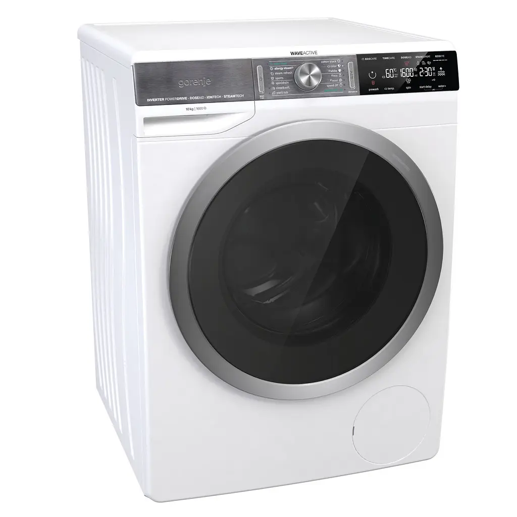 Стиральная машина Gorenje с фронтальной загрузкой, 10кг, 1600, A+++, глубина 61см, дисплей, Белый (WS168LNST) - фото 3