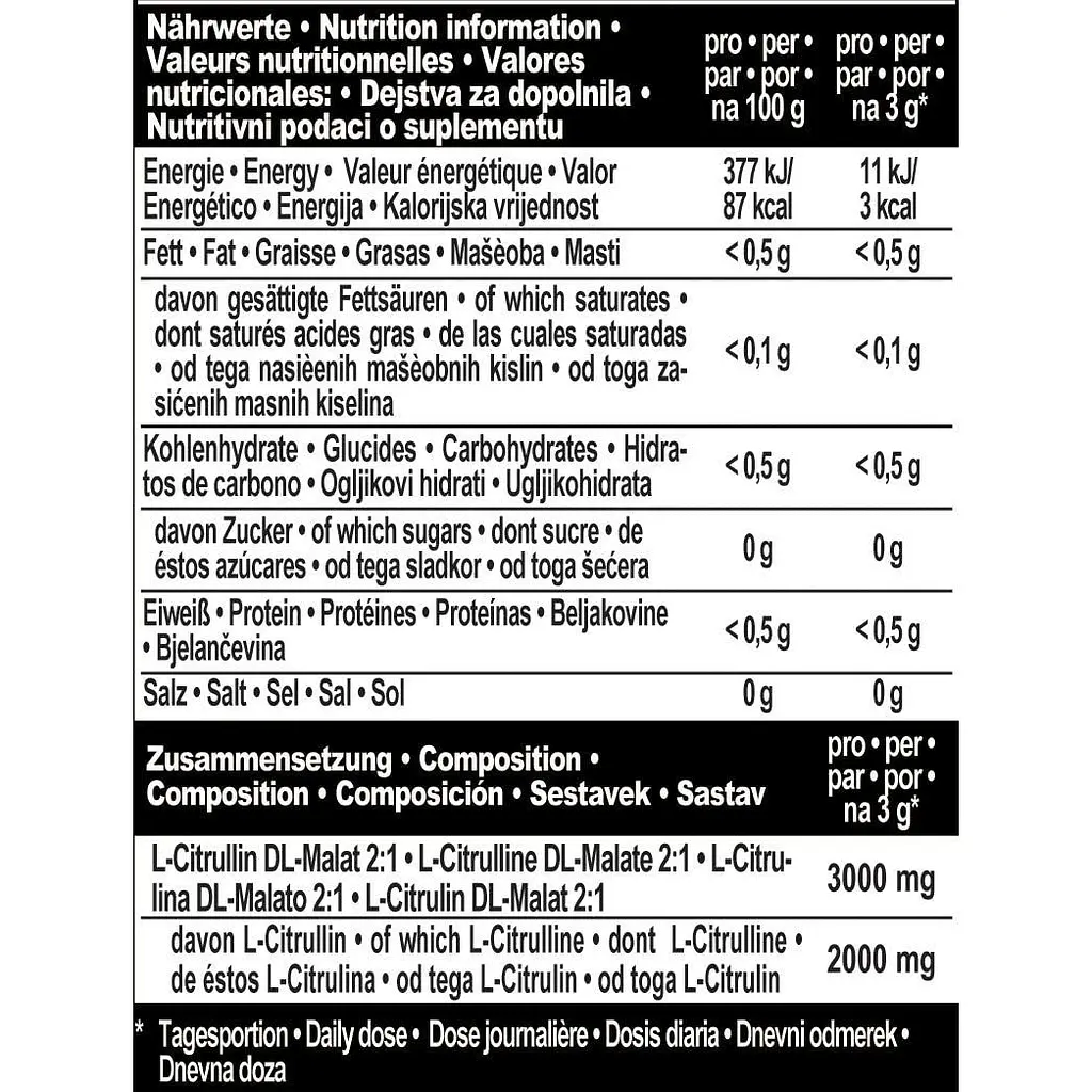 Амінокислота IronMaxx Citrullin-Malat 2:1 Powder 300 г  - фото 3