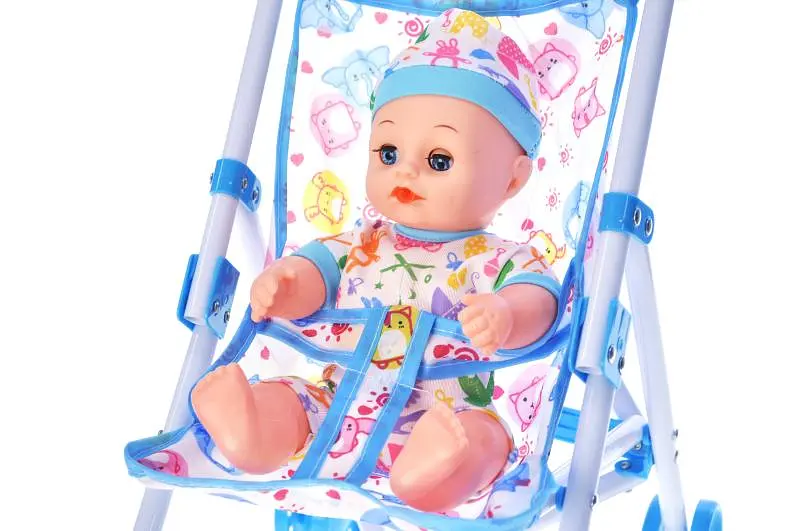 Візок з лялькою сидячий H01-63 в кульку р.62x20см YG Toys - фото 2