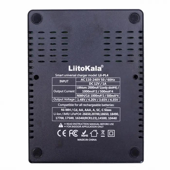 Зарядное устройство LiitoKala Lii-PL4 для 4 аккумуляторов AA, AAA, 18650, 21700, 26650, с автоопределением - фото 6