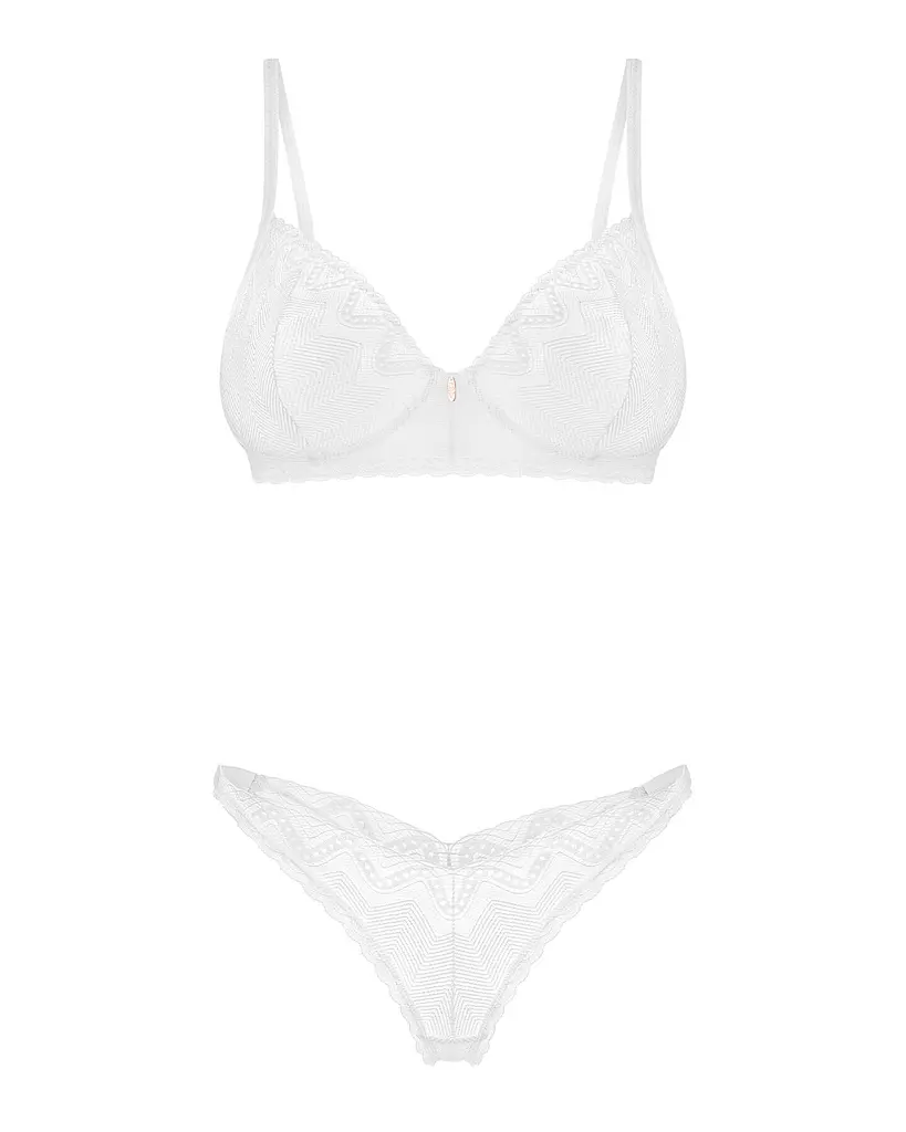 Комплект Obsessive Alissium 2-pcs set, XL/2XL, мереживо, ліф з м’якою чашкою, трусики танга - фото 6