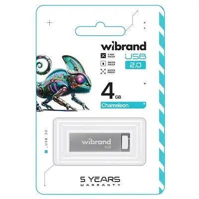 USB флеш накопичувач Wibrand 4GB Chameleon Silver USB 2.0 (WI2.0/CH4U6S) - фото 2