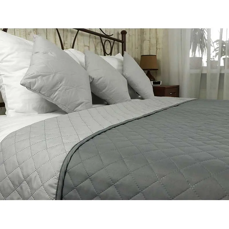 Покривало Руно Grey Ромб, з ультрозвуковою стібкою, 212х150 см, сірий (360.52У_Grey) - фото 2