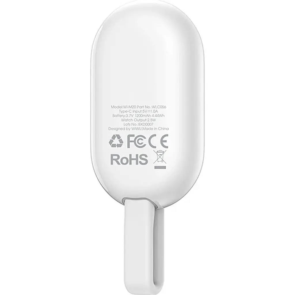 Бездротовий зарядний пристрій Wiwu Wi-M20 2в1 with Powerbank для Apple Watch White [104015] - фото 2