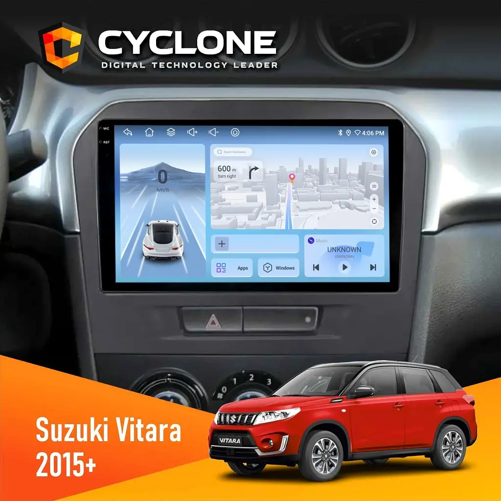 Штатна магнітола Suzuki Vitara 2015+ Cyclone C9-012 4x64, DSP, 4G Cyclone (НФ-00008041)