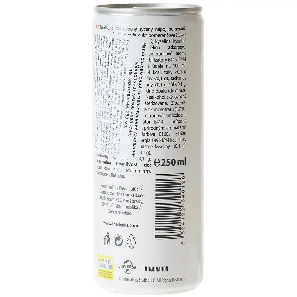 Безалкогольний газований напій The Drinks Minions Fruit Drink Orange зі смаком апельсина 250 мл - фото 4